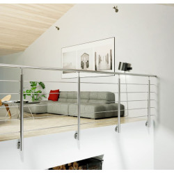 Kit garde-corps à fixation latérale Harmony argent 150 cm SOGEM