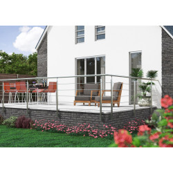 Kit garde-corps à fixation latérale Harmony argent 150 cm SOGEM