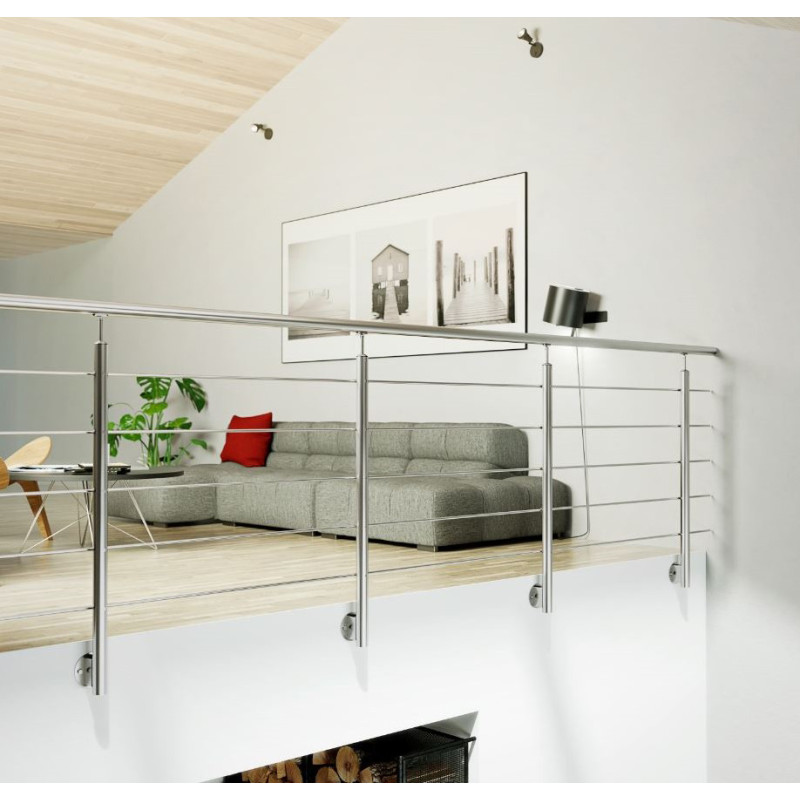 Kit garde-corps à fixation latérale Harmony argent 250 cm SOGEM