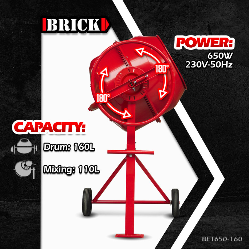 Bétonnière 160 L: La bétonnière idéale pour vos projets | BRICK