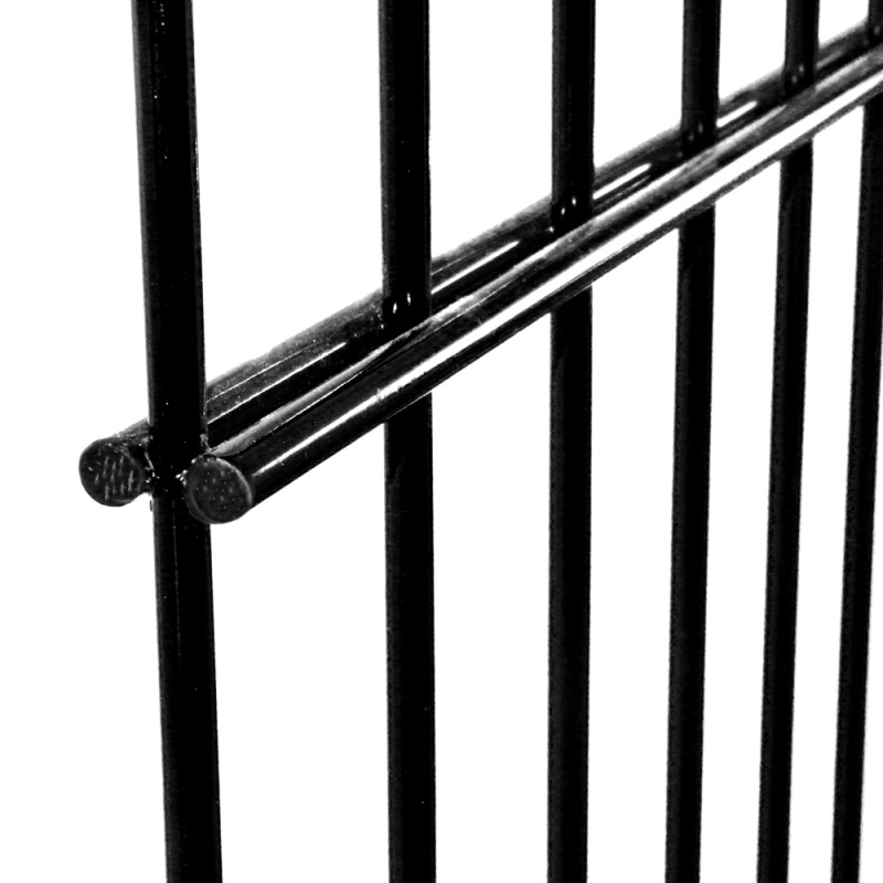 Panneau de treillis double renfort Roma noir 250 x 183 cm GIARDINO
