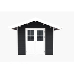 Abri de jardin en bois composite Lucca toit double pente 3 x 3 m GIARDINO
