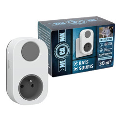 Répulsif à ultrasons anti-rats et souris 30 m² MECANIX