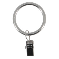 Anneau avec pince en métal Horizon chrome Ø 42 mm 6 pièces MOBOIS