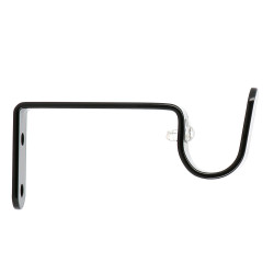 Support de tringle ouvert en métal Horizon Easy Fix noir brillant @ 20 mm x 8 cm 2 pièces MOBOIS