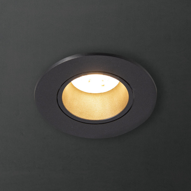 Spot encastrable LED noir GU10 blanc chaud IP20 345 lm 5 W