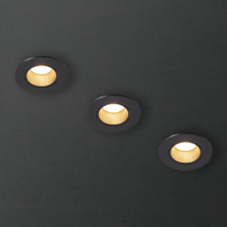 Spot encastrable LED noir GU10 blanc chaud IP20 345 lm 5 W 3 pièces