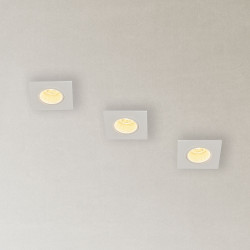 Spot encastrable LED carré blanc GU10 blanc chaud IP20 345 lm 5 W 3 pièces