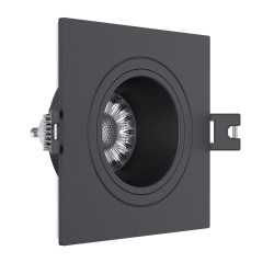 Spot encastrable LED carré noir GU10 blanc chaud IP20 345 lm 5 W 3 pièces