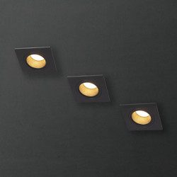 Spot encastrable LED carré noir GU10 blanc chaud IP20 345 lm 5 W 3 pièces