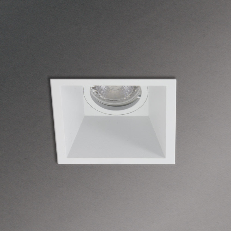 Spot encastrable LED carré blanc GU10 blanc chaud IP20 345 lm 5 W