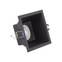 Spot encastrable LED carré noir GU10 blanc chaud IP20 345 lm 5 W