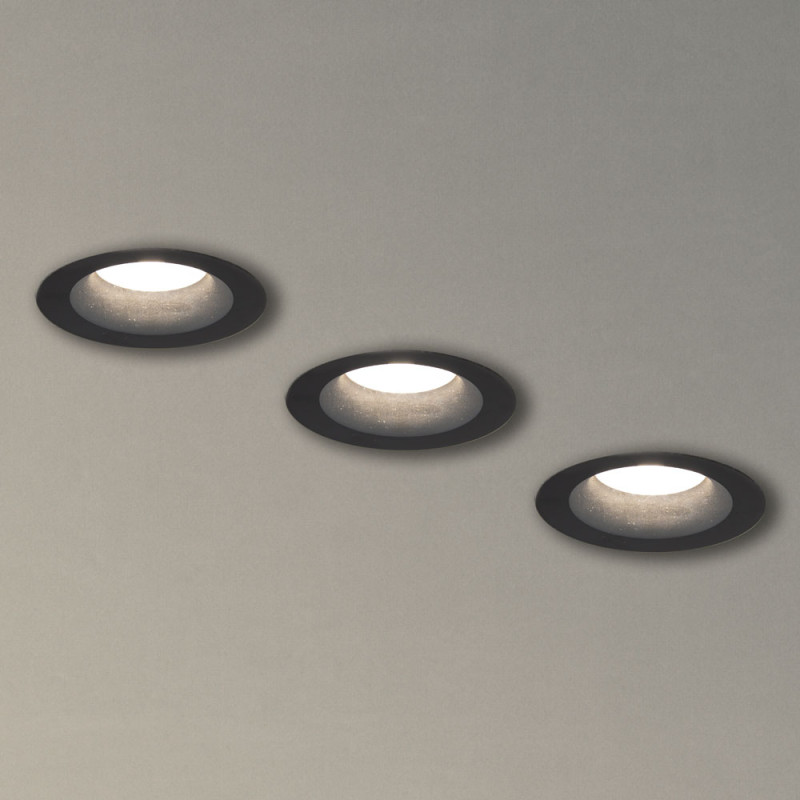 Spot encastrable LED aluminium noir GU10 blanc neutre IP44 345 lm 5 W 3 pièces