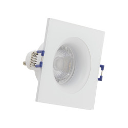 Spot encastrable LED carré aluminium blanc GU10 blanc neutre IP44 345 lm 5 W