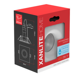 Spot encastrable LED carré aluminium blanc GU10 blanc neutre IP44 345 lm 5 W