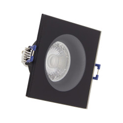 Spot encastrable LED carré aluminium noir GU10 blanc neutre IP44 345 lm 5 W