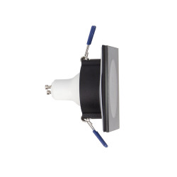 Spot encastrable LED carré aluminium noir GU10 blanc neutre IP44 345 lm 5 W