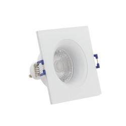 Spot encastrable LED carré aluminium blanc GU10 blanc neutre IP44 345 lm 5 W 3 pièces