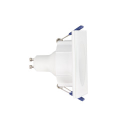 Spot encastrable LED carré aluminium blanc GU10 blanc neutre IP44 345 lm 5 W 3 pièces