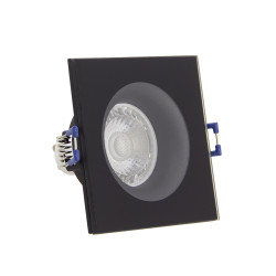 Spot encastrable LED carré aluminium noir GU10 blanc neutre IP44 345 lm 5 W 3 pièces