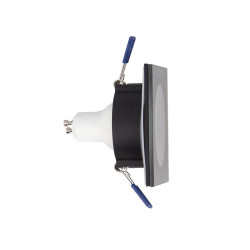 Spot encastrable LED carré aluminium noir GU10 blanc neutre IP44 345 lm 5 W 3 pièces