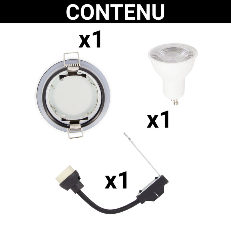 Spot encastrable LED aluminium blanc GU10 blanc neutre IP65 345 lm 5 W