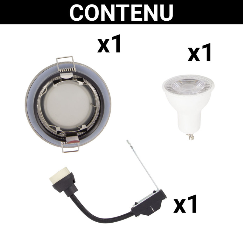 Spot encastrable LED acier inoxydable GU10 blanc neutre IP65 345 lm 5W