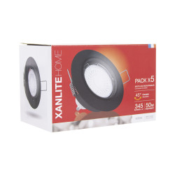 Spot encastrable LED noir GU10 blanc neutre IP20 345 lm 5 W 5 pièces