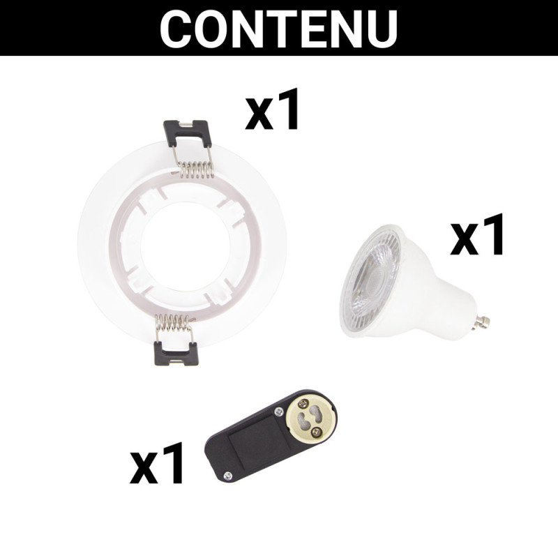 Spot encastrable LED blanc GU10 blanc chaud IP20 345 lm 5 W