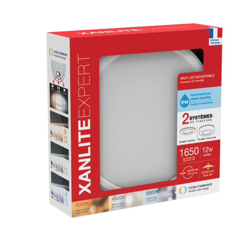 Spot encastrable LED Downlight blanc blanc dimmable IP44 1650 lm 10 W