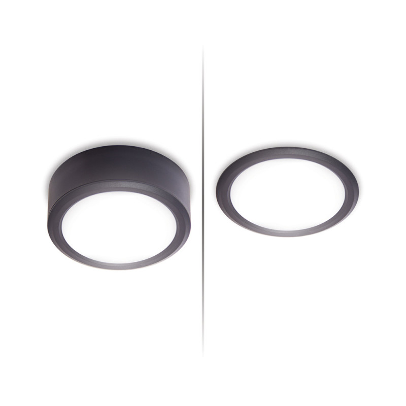 Spot encastrable LED Downlight noir blanc dimmable IP44 800 lm 8 W