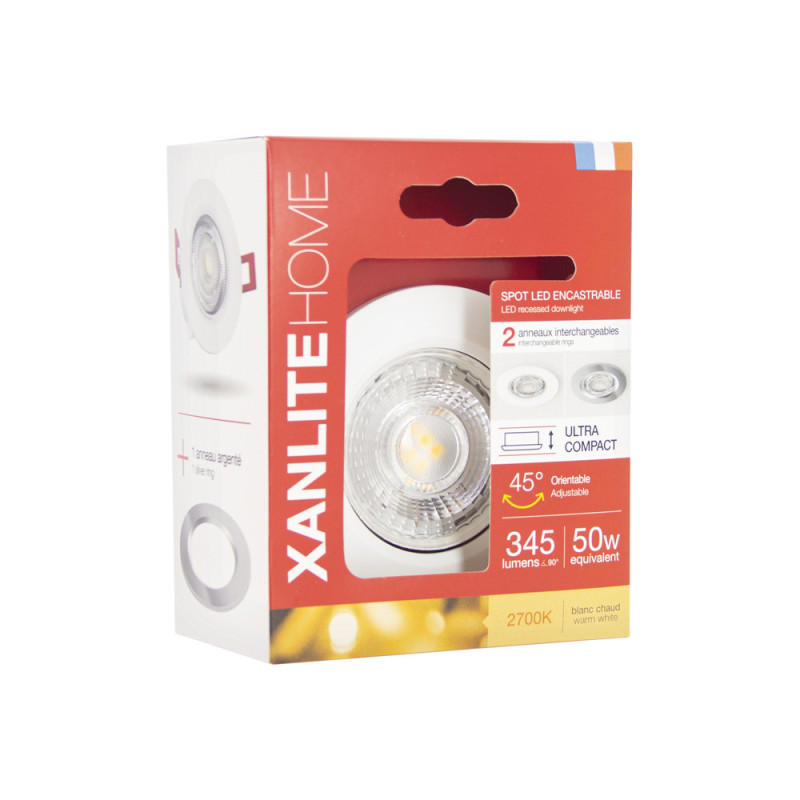 Spot encastrable LED blanc blanc chaud IP20 345 lm 5 W