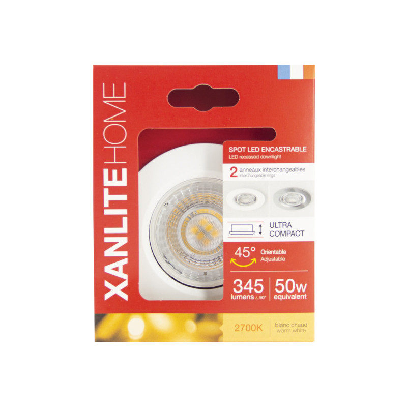 Spot encastrable LED blanc blanc chaud IP20 345 lm 5 W