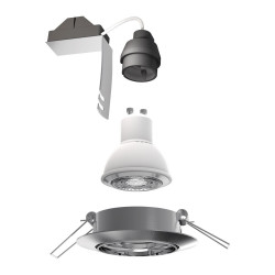 Spot encastrable LED acier brossé GU10 blanc neutre IP20 345 lm 4 W 5 pièces