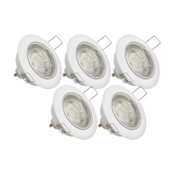 Spot encastrable LED blanc GU10 blanc chaud IP20 345 lm 5 W 5 pièces