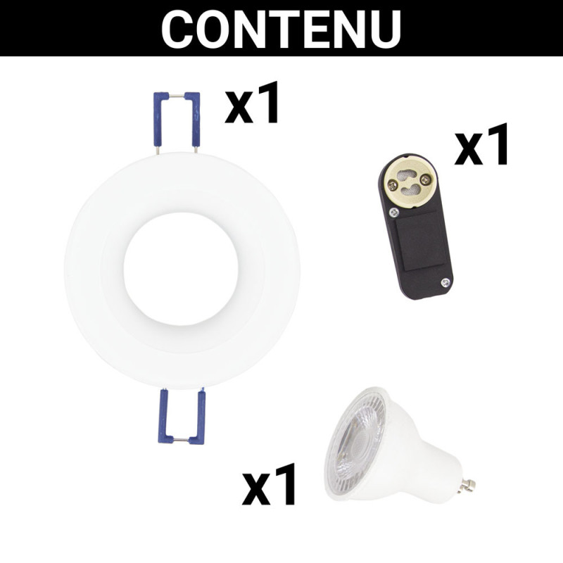 Spot encastrable LED GU10 blanc neutre IP44 – Éclairage optimal | XANLITE