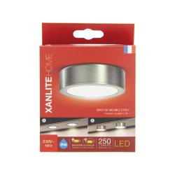 Spot de meuble LED argenté blanc dimmable 250 lm 3 W XANLITE