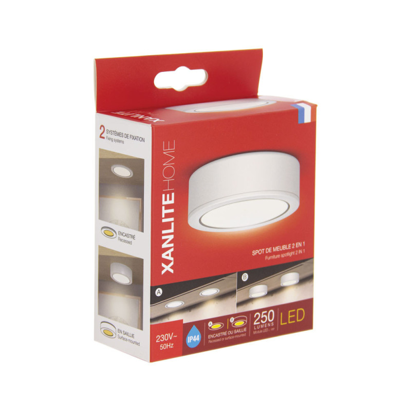 Spot de meuble LED blanc blanc dimmable 250 lm 3 W XANLITE