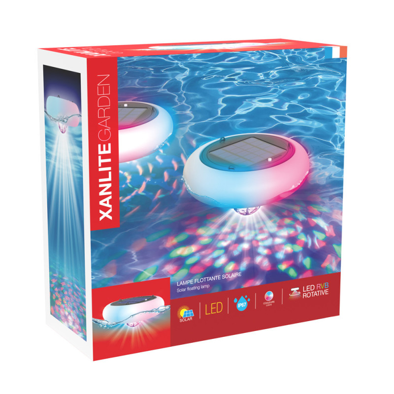 Lampe LED solaire flottante RGB Ø 19 cm XANLITE