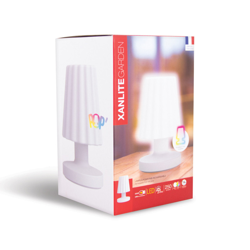 Lampe de table LED blanche USB blanc chaud et RGB 3 W XANLITE
