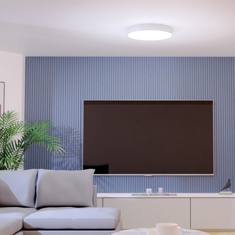 Plafonnier LED blanc IP44 blanc dimmable 2200 lm 18 W XANLITE