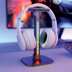 Support pour casque avec barre lumineuse LED RGB USB 5 V XANLITE