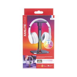 Support pour casque avec barre lumineuse LED RGB USB 5 V XANLITE
