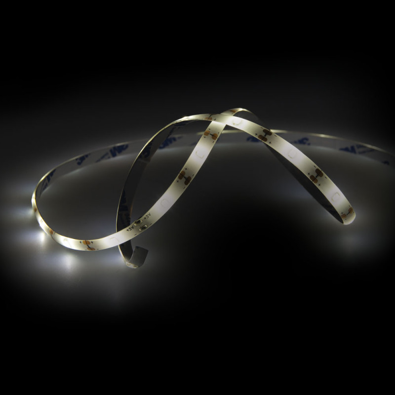 Ruban LED blanc neutre sur piles IP20 1 m XANLITE