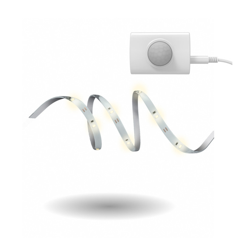 Ruban LED sur batterie avec détecteur d'ouverture de porte blanc neutre IP20 1 m XANLITE