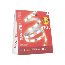 Ruban LED blanc chaud IP20 1000 lm 10 m 18 W XANLITE