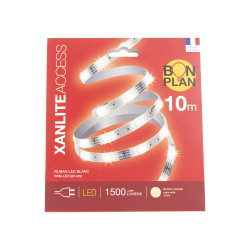 Ruban LED blanc chaud IP20 1000 lm 10 m 18 W XANLITE
