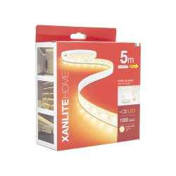 Ruban LED extensible blanc chaud IP20 1000 lm 5 m 5 W XANLITE
