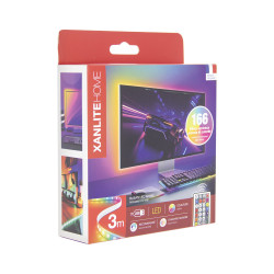 Ruban LED RGB USB avec synchronisation musicale IP20 3 m 4 W XANLITE