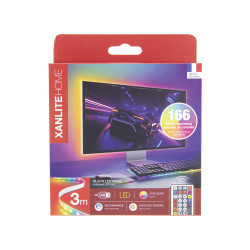 Ruban LED RGB USB avec synchronisation musicale IP20 3 m 4 W XANLITE